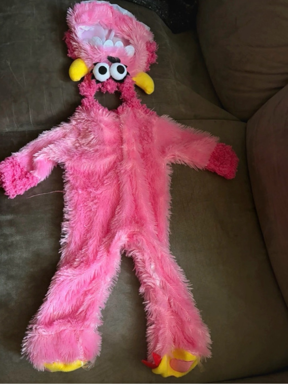 Disney Pink Fuzzy Monster Costume with Yellow Accents 0-6 months